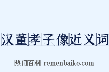 汉董孝子像近义词是什么意思的图片